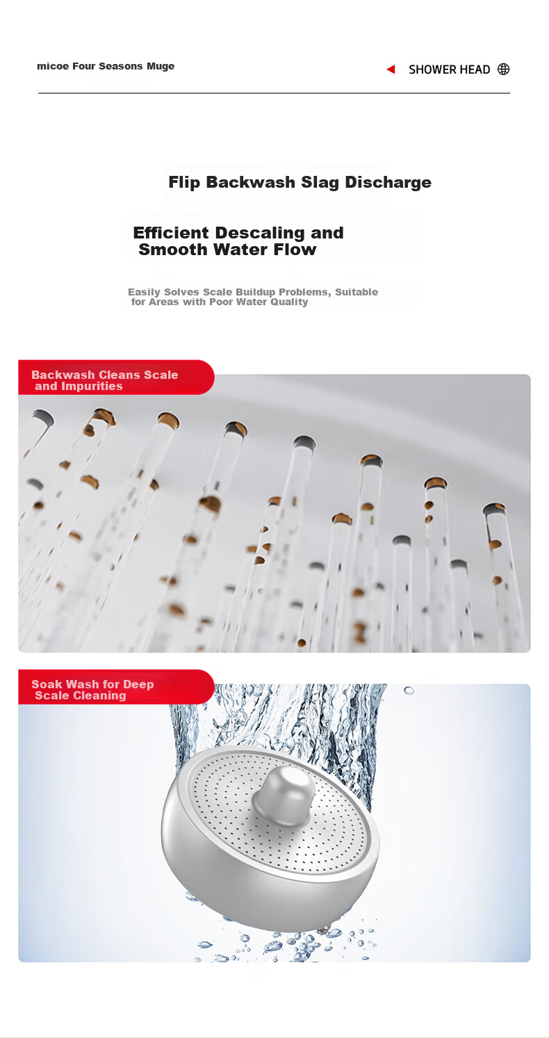 MICOE Shower Handheld High-Pressure Sprayer Multi-Function Large Panel Shower Head Bathroom HS6H 11