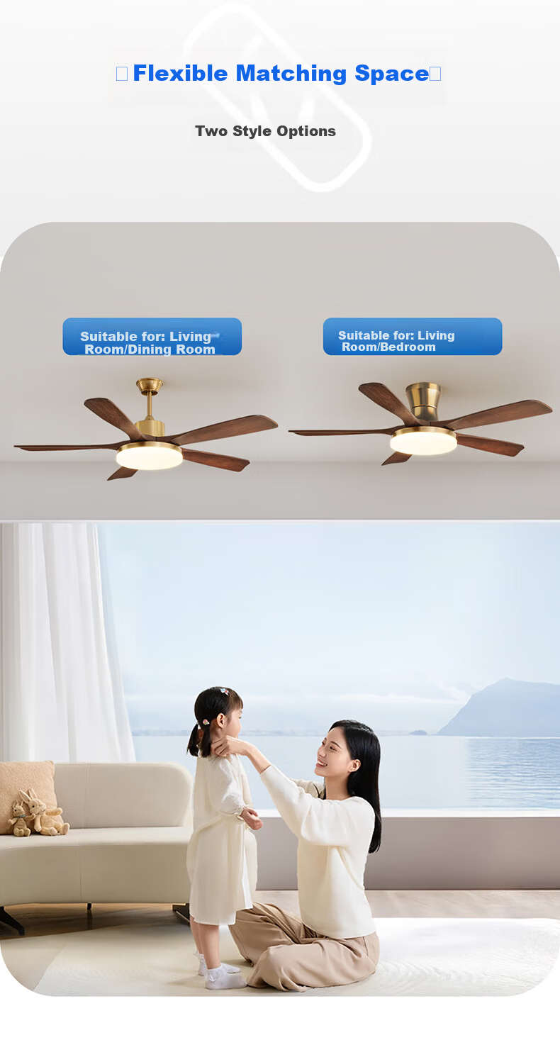 HP Eye-Care LED Vintage Style Remote Dimmable Integrated Ceiling Fan Light Zhongshan Lighting with Installation Package 8