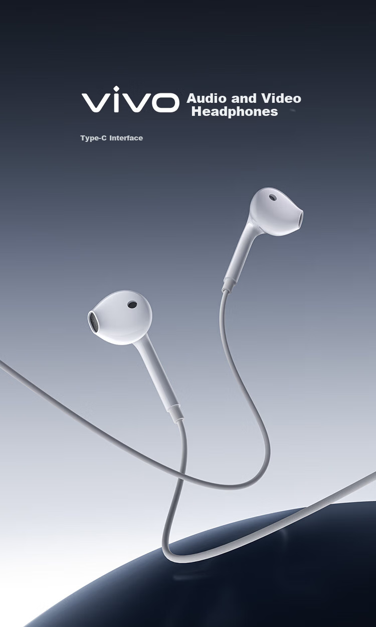 Vivo Audio Earphones White Type-C Connector 1