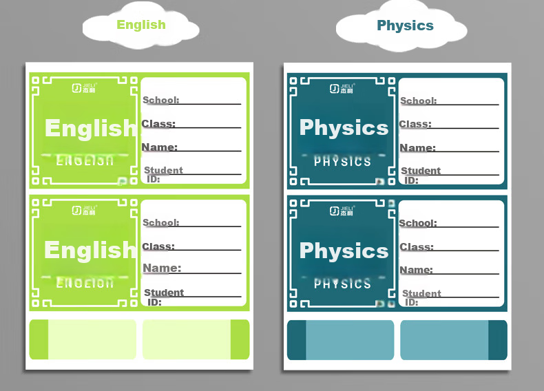 Liupintang Subject Classification Label Stickers Waterproof Self-Adhesive Cartoon Name Tags for Kids Elementary School Book Cup Marker Biology Chemistry 4