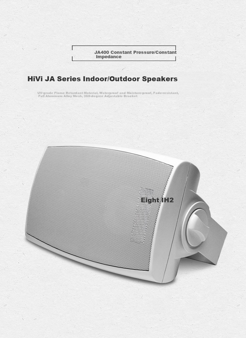 HiVi JA400 Wall-Mounted Dual-Use Constant Voltage and Constant Impedance Speaker Pair 30W for Public Broadcasting Indoor Exhibition Hall Conference Background Music System 1