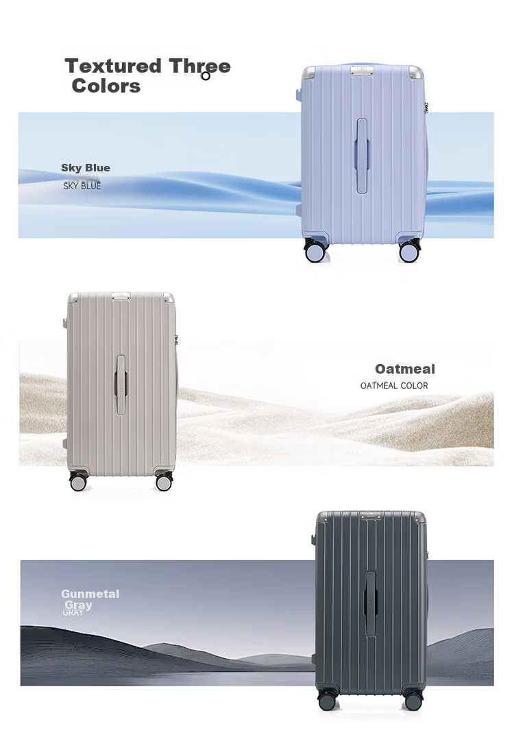 OIWAS 20-inch Carry-on Luggage High-Quality Durable New Trolley Travel Suitcase with Password Lock Oatmeal Color 13