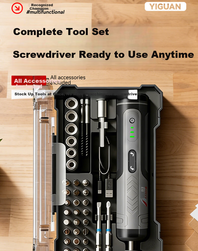 Yiguan Electric Screwdriver Rechargeable Mini Cordless Screwdriver DIY Electric Screwdriver Set for Home Use 13