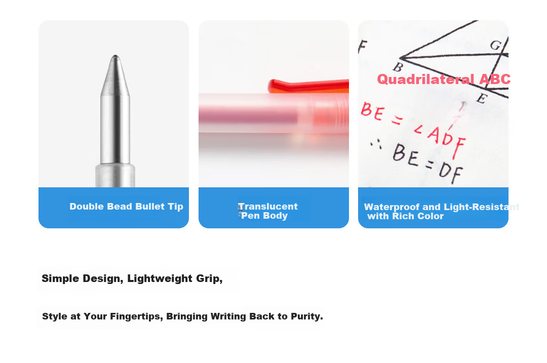 KACO Rechargeable Red Gel Pen 0.5mm Red Click Pen Ins Stylish Teacher Correction Pen Frost White/Red 3-Pack 9