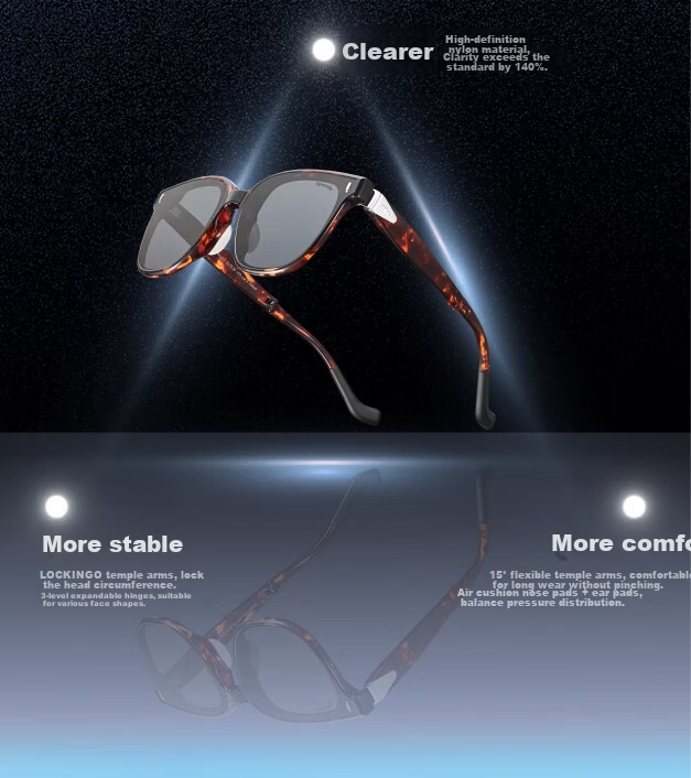 Beneunder Sunglasses Square Round Frame Unisex New Driving Outdoor Travel HD Folding Sunglasses FD026 4