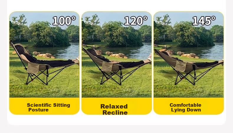 Shunyou Outdoor Folding Camping Chair Recliner Portable Folding Stool Fishing Stool Moon Chair with Footrest SY-1402 4