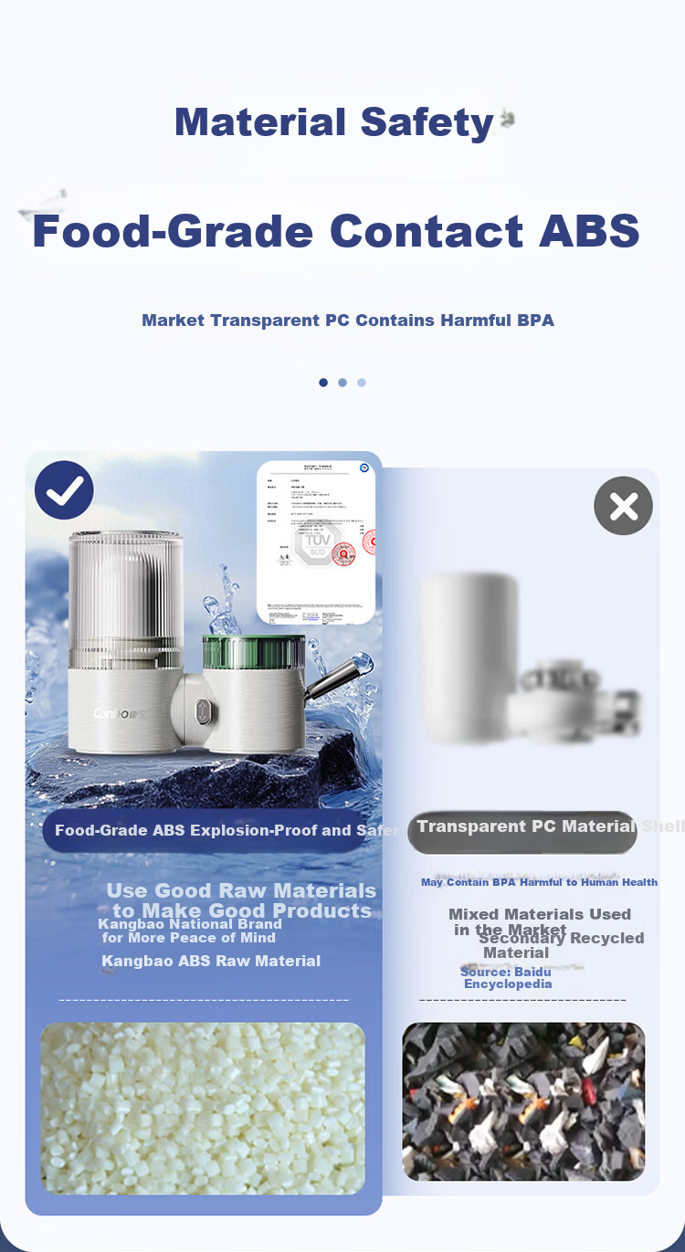 Canbo Faucet Water Purifier Pre-Filter Kitchen Household Tap Water Filter Scale Chlorine Multi-Layer Filtration KBJSQ-LT-3 (One Unit Four Cartridges) Mountain Spring 7