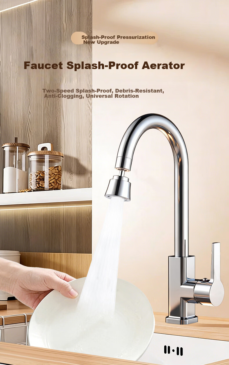 WUZORY [Germany] Faucet Splash Guard Extender Aerator Kitchen Faucet Booster Universal Connector 1