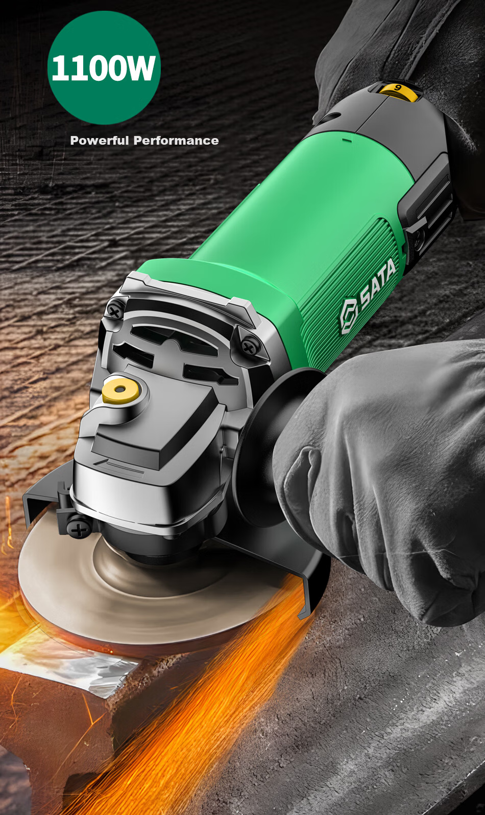 SATA Adjustable Speed Angle Grinder D05725 High Power Household Metal Cutting Polishing Grinding Machine 5