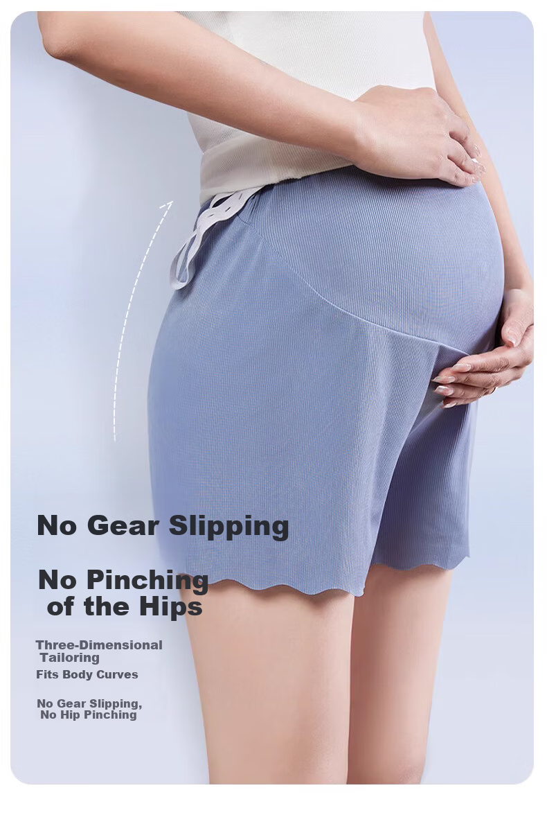 JOYNCLEON Maternity Safety Shorts Summer Thin Ice Silk Anti-Exposure Underwear Leggings Skin+Black XL Jyk176502 10