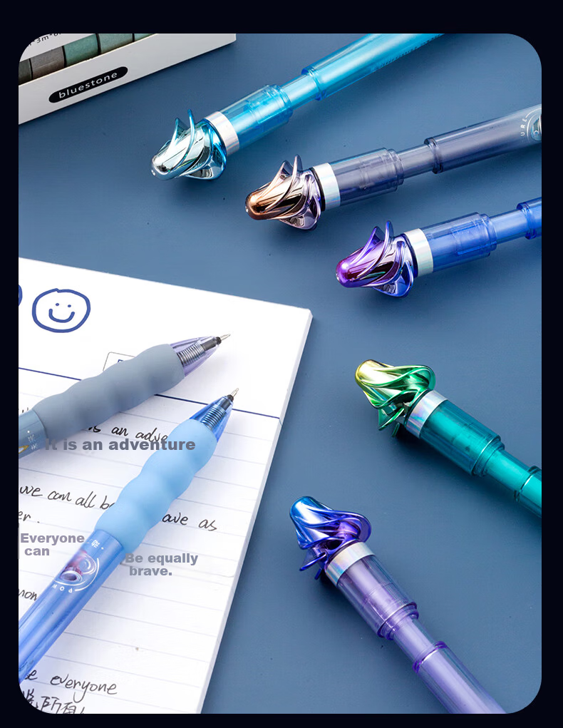 AIHAO Back-to-School Essential 0.5mm Black Ink Retractable Gel Pen Student Exam Pen ST Tip Purple Single GP4910 8