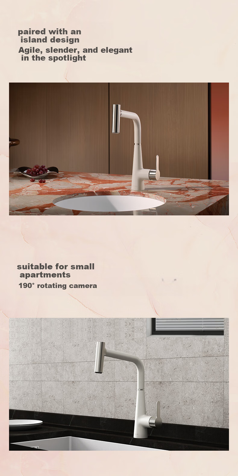 KOHLER Heming Kitchen Faucet Pull-Out Rotatable Adjustable Hot and Cold Water Polished Chrome 5