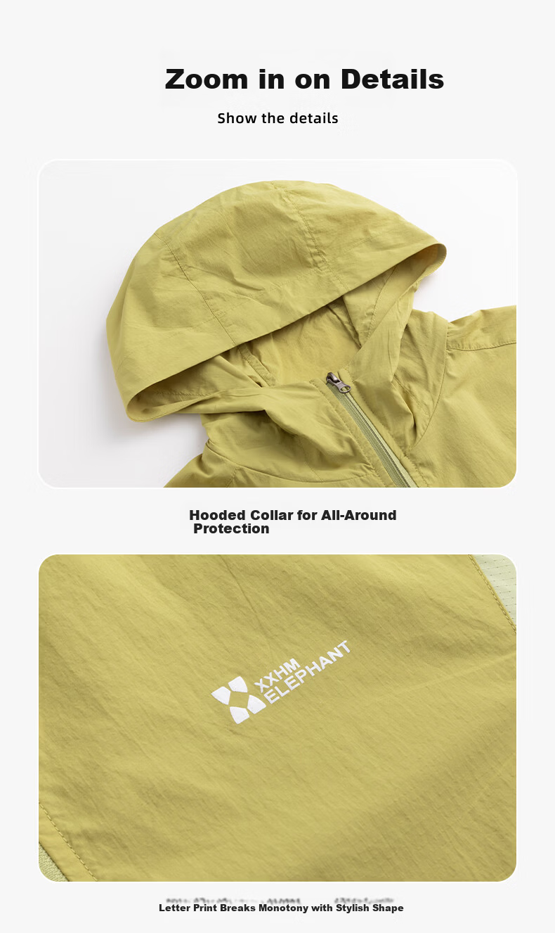 Little Elephant Hamm Boys' Sun Protection Jacket Children's Lightweight Summer Coat 2026 Boys' Skin Jacket UPF50+ Green 110 cm 15