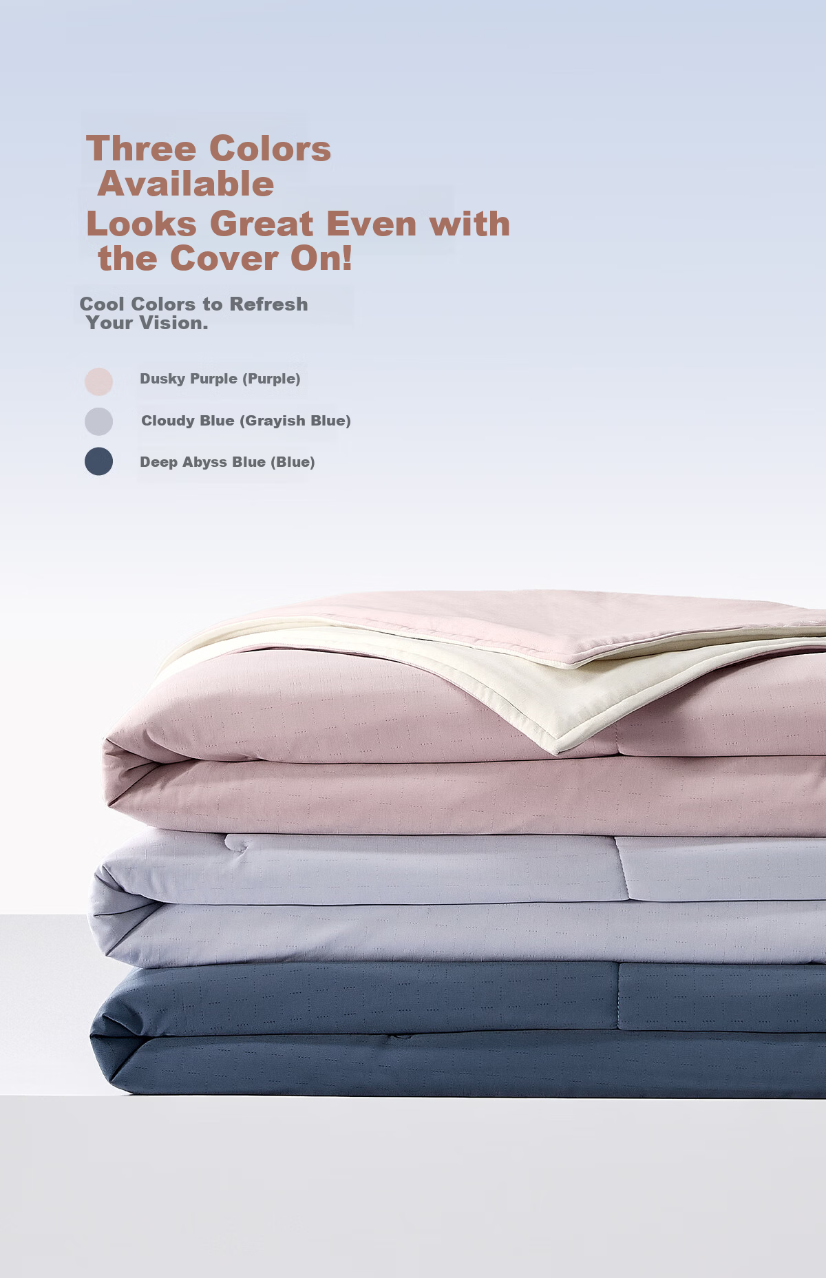 Luolai Home Textiles Class A Antibacterial Cooling Summer Quilt Ice Oxygen Deep Sleep Air Conditioning Quilt Washable Dark Blue 200*230cm 8