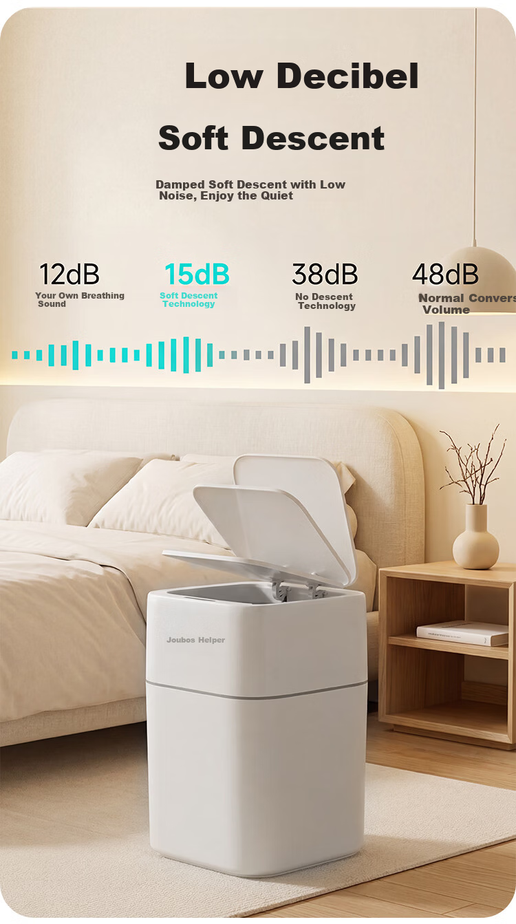 Jiabangshou Smart Sensor Trash Can 9.3L Large Covered Household Living Room Bedroom Kitchen Bathroom Office 6