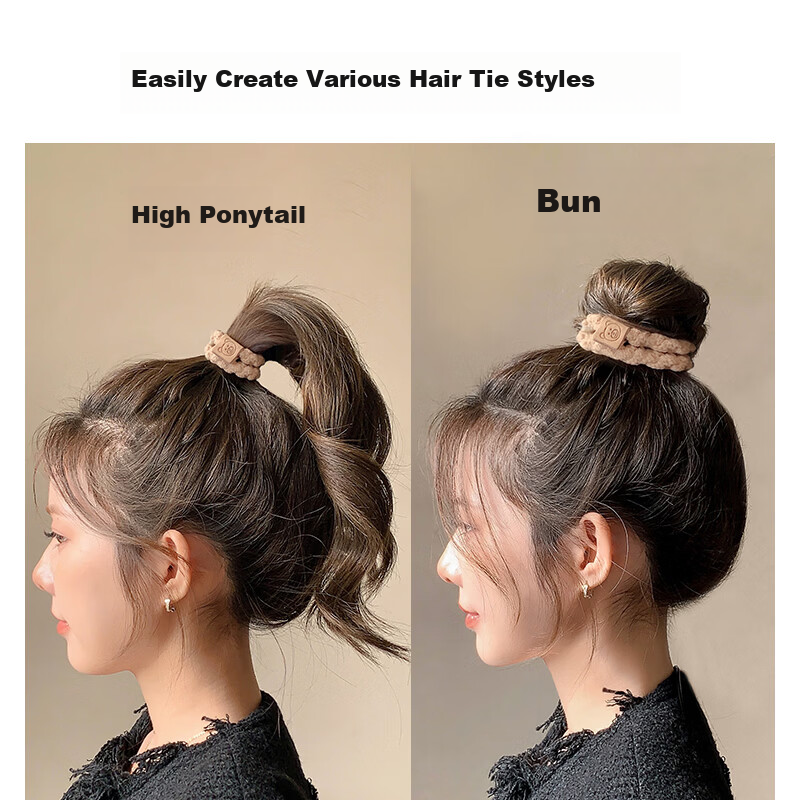 MEIFUYU High Elasticity Milk Coffee Bear Hair Tie Set of 10 WH7253