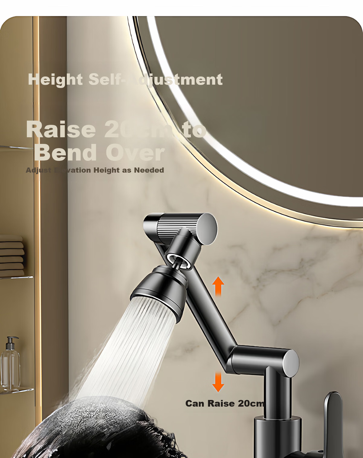 Baihan Basin Faucet Bathroom Sink Faucet Hot and Cold Water Two-in-One 8
