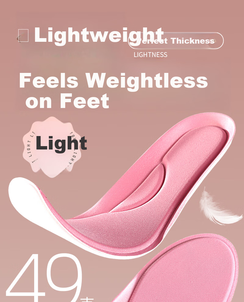 Energetic Rebound Women's Insoles Sweat-Absorbing Odor-Resistant Breathable Comfortable Long-Standing Soft Cushioned Anti-Foot Pain Military Training Size 35 10