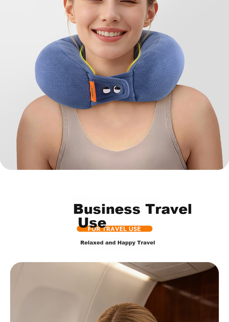 POKALEN U-Shaped Travel Neck Pillow Portable Business Airplane Neck Support Thai Imported Natural Latex Essential for Travel 12