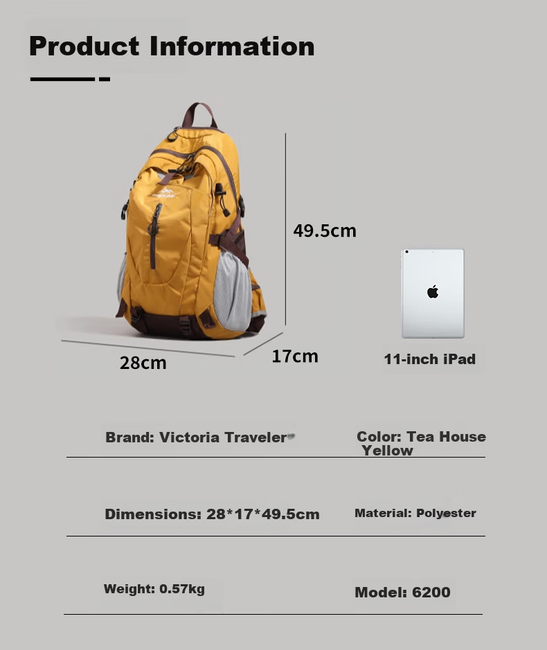 VICTORIATOURIST Outdoor Hiking Backpack Lightweight Double Shoulder Bag Laptop Bag School Bag Large Capacity Cycling Sports Travel Hiking Backpack 8