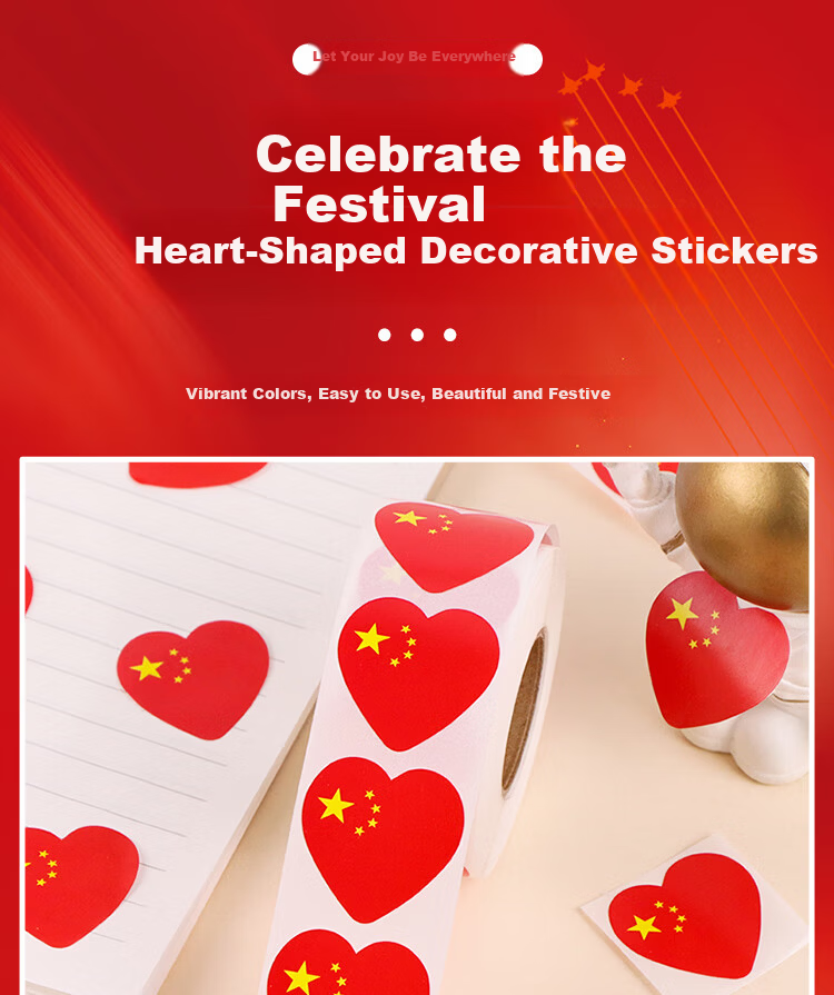 E-Muguo Small National Flag Stickers National Day Decoration Flag Face Stickers Small Red Flag Decoration Patriotic Stickers 200 Pieces 1