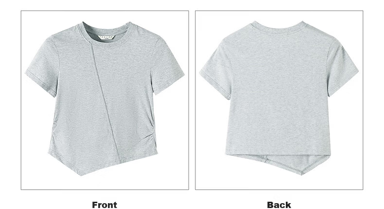 TonLion 2026 Summer Women's Colorblock Short Sleeve T-Shirt Solid Color Versatile Fashion Casual Slimming Youthful Comfortable Breathable 19