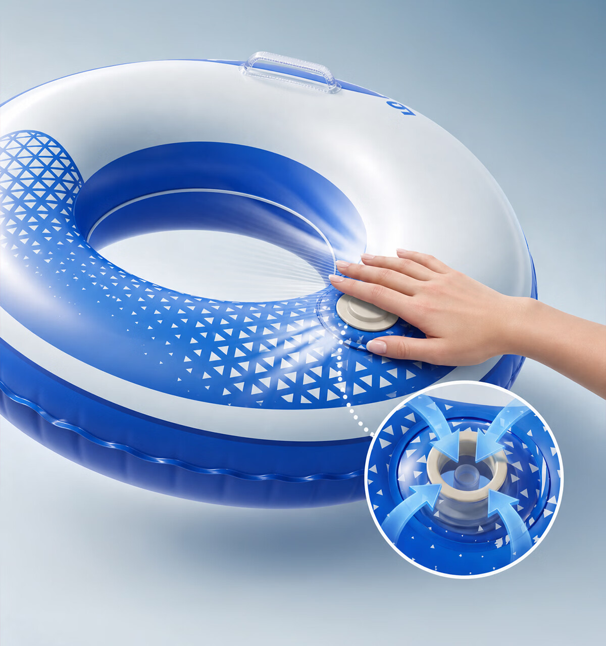 361° Adult Swimming Ring Safety Anti-Tip Pressurized Inflatable Thickened Underarm Float Portable Swimming Gear for Men 6
