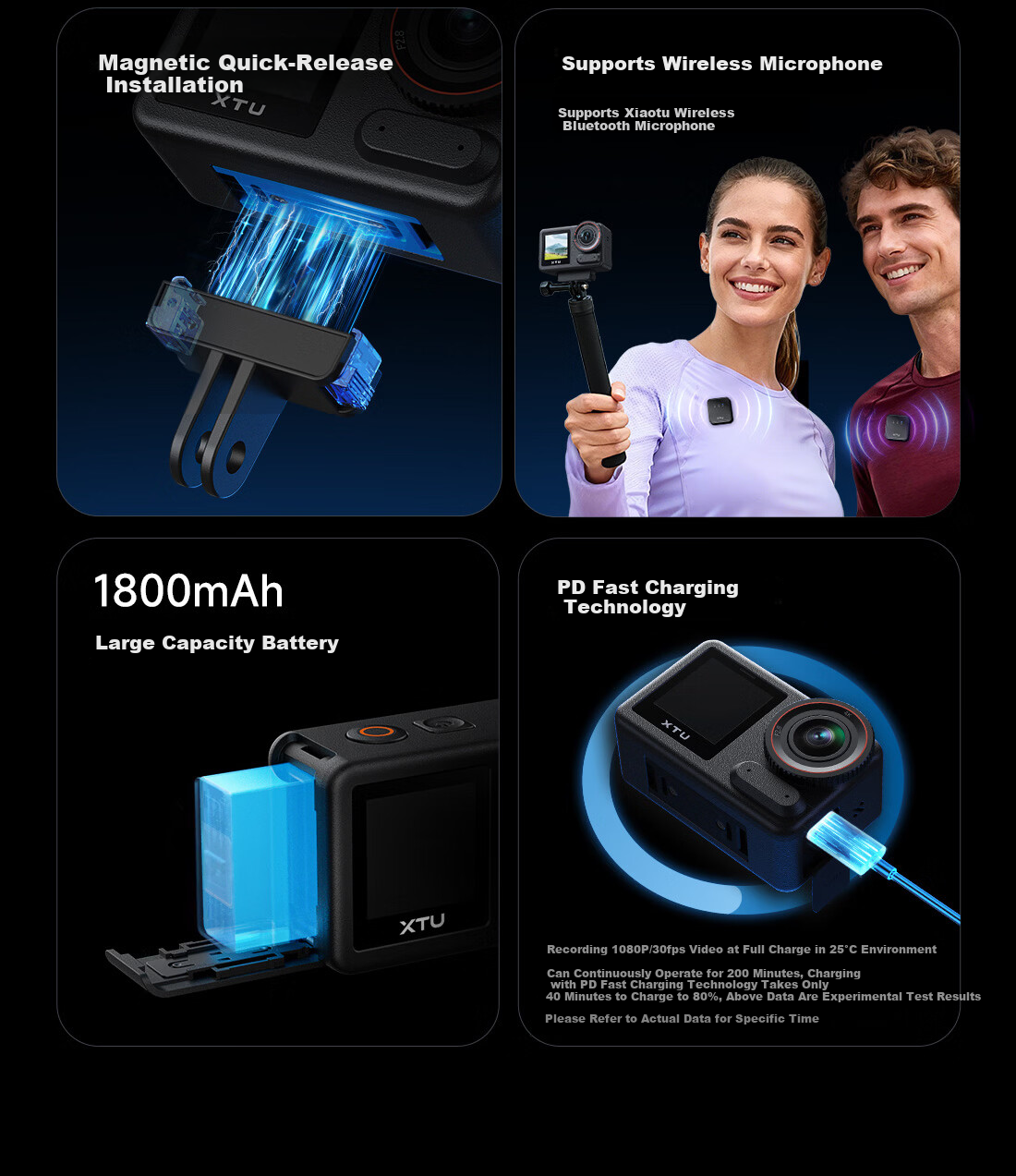 Xiaotu S7PRO 4K Sports Camera HiSilicon AI Super Stabilization Night Shooting Live Streaming Camera Official Standard Edition 7