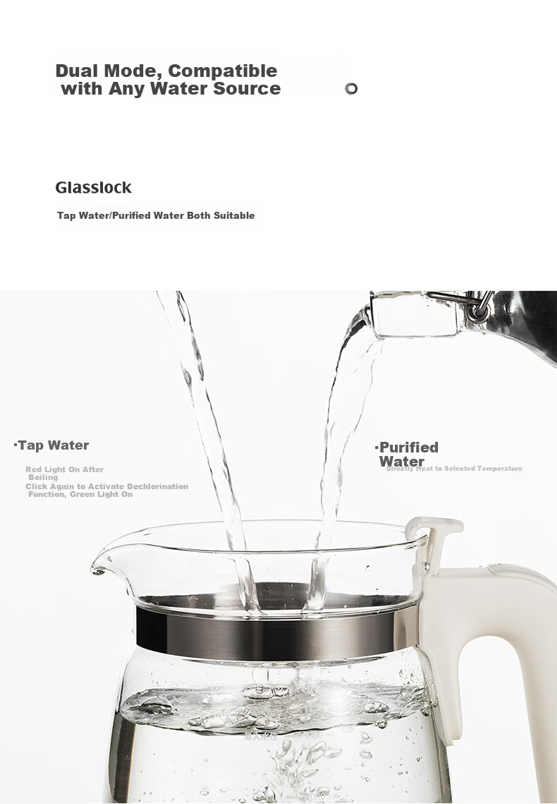 GLASSLOCK GAILANG 1.3L Glass Temperature-Controlled Kettle Baby Formula Warmer Infant Grade Hot Water Kettle 14