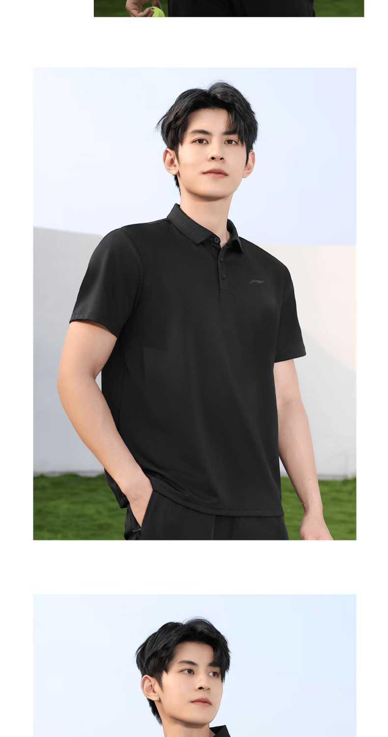 LI-NING Ice Silk Quick-Dry Polo Shirt Short Sleeve Men 2026 Summer New High-End Men's Running Sportswear T-Shirt 12