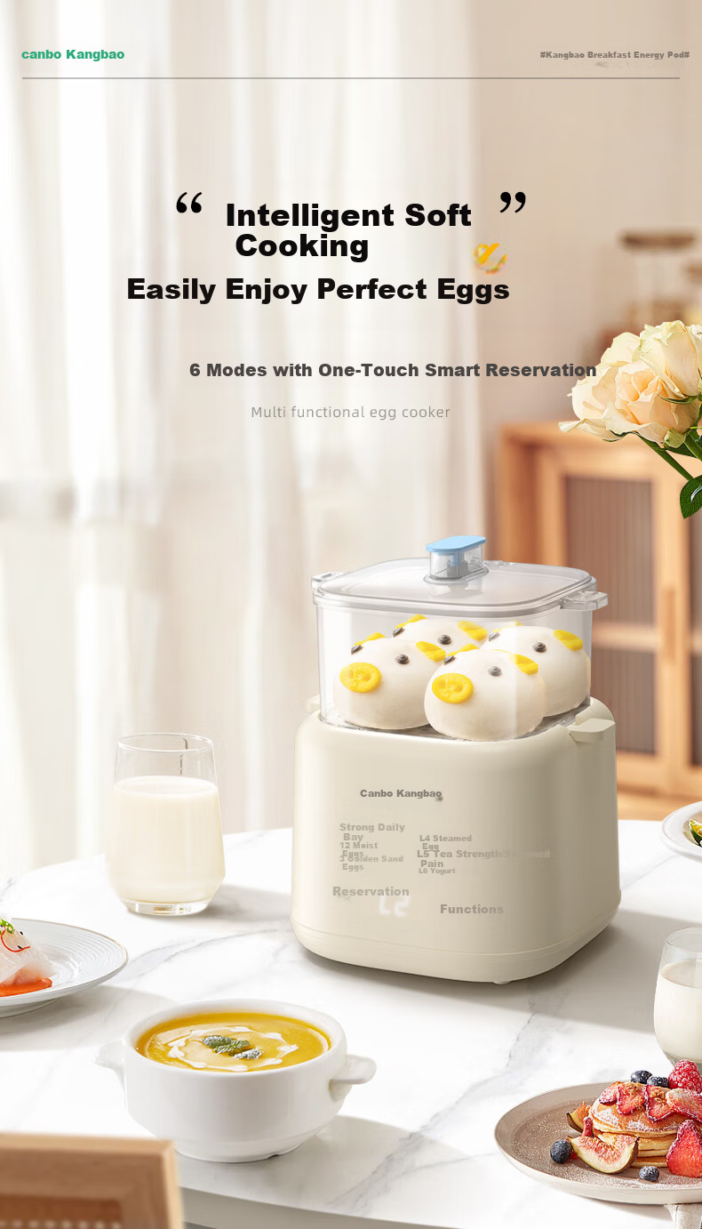 Canbo Egg Cooker Steamer Soft-Boiled Egg Maker 24H Smart Reservation Mini Steamer Breakfast Machine SLH-ZDQ01 1