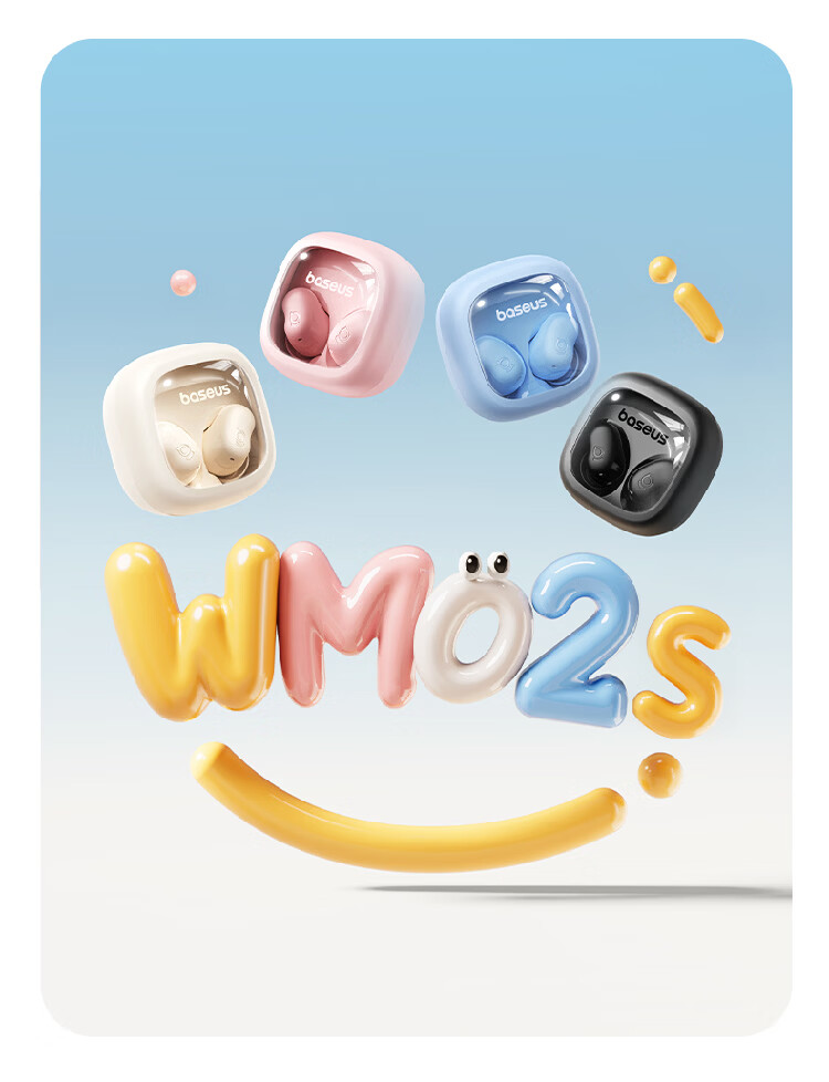 Baseus WM02s Bluetooth Earbuds 2026 Upgraded AI Sleep In-Ear True Wireless Earphones Low Latency Bluetooth 6.0 Physical Noise Cancellation for Apple Huawei Xiaomi 12