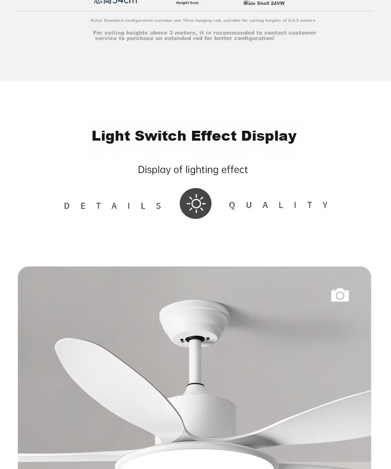 Airmate [With Installation] Ultra-thin Ceiling Fan Light Integrated Home Living Room High Wind Speed Fan Light Dining Room Ceiling Fan Bedroom 21
