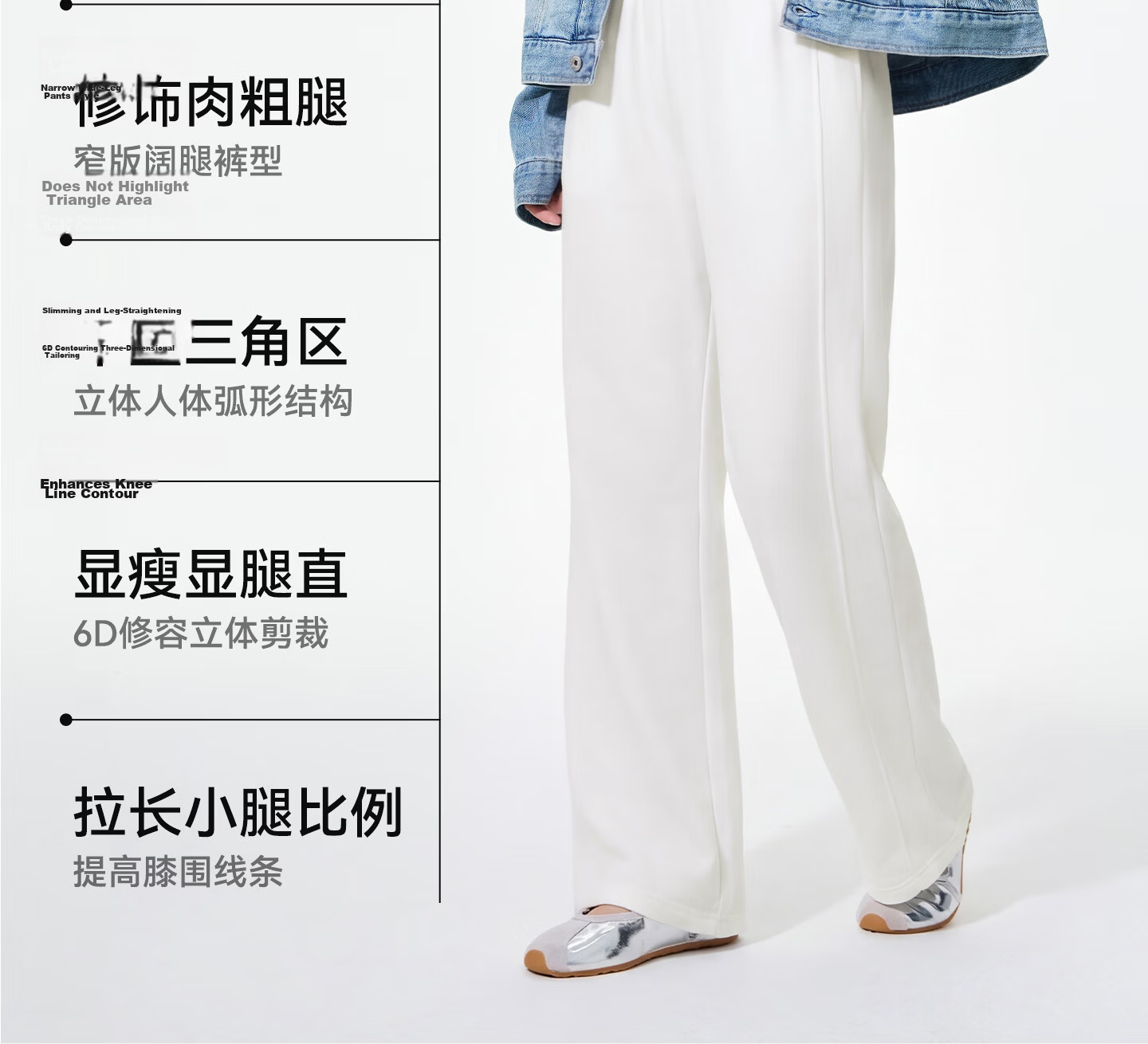 Guniangjia Straight-Leg Casual Wide-Leg Pants White Women's Spring Summer Soft Thin Plus Size Loose Trousers 4