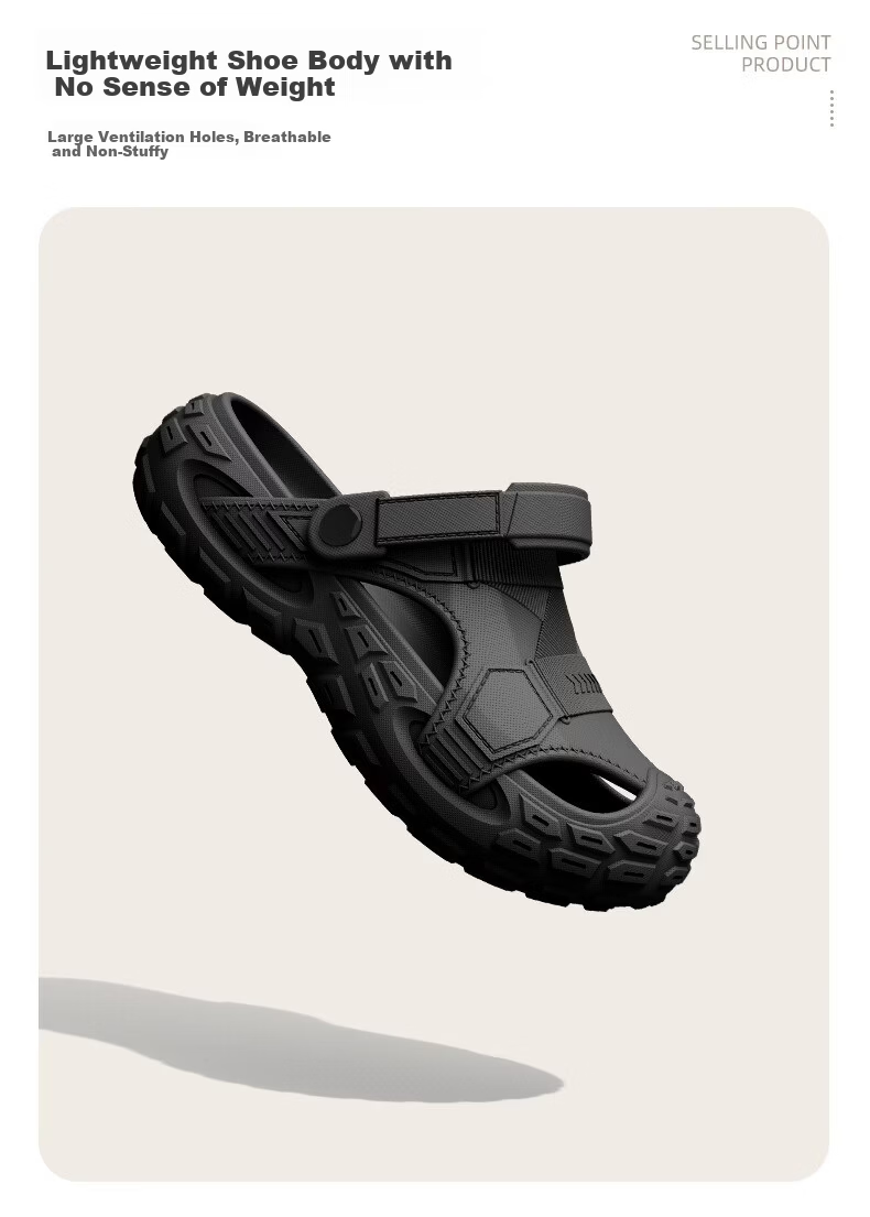 CARTELO Outdoor Non-Slip Thick Sole Clog Summer Men's Sports Casual Closed-Toe Slippers New RZ04 Black Size 44-45 4