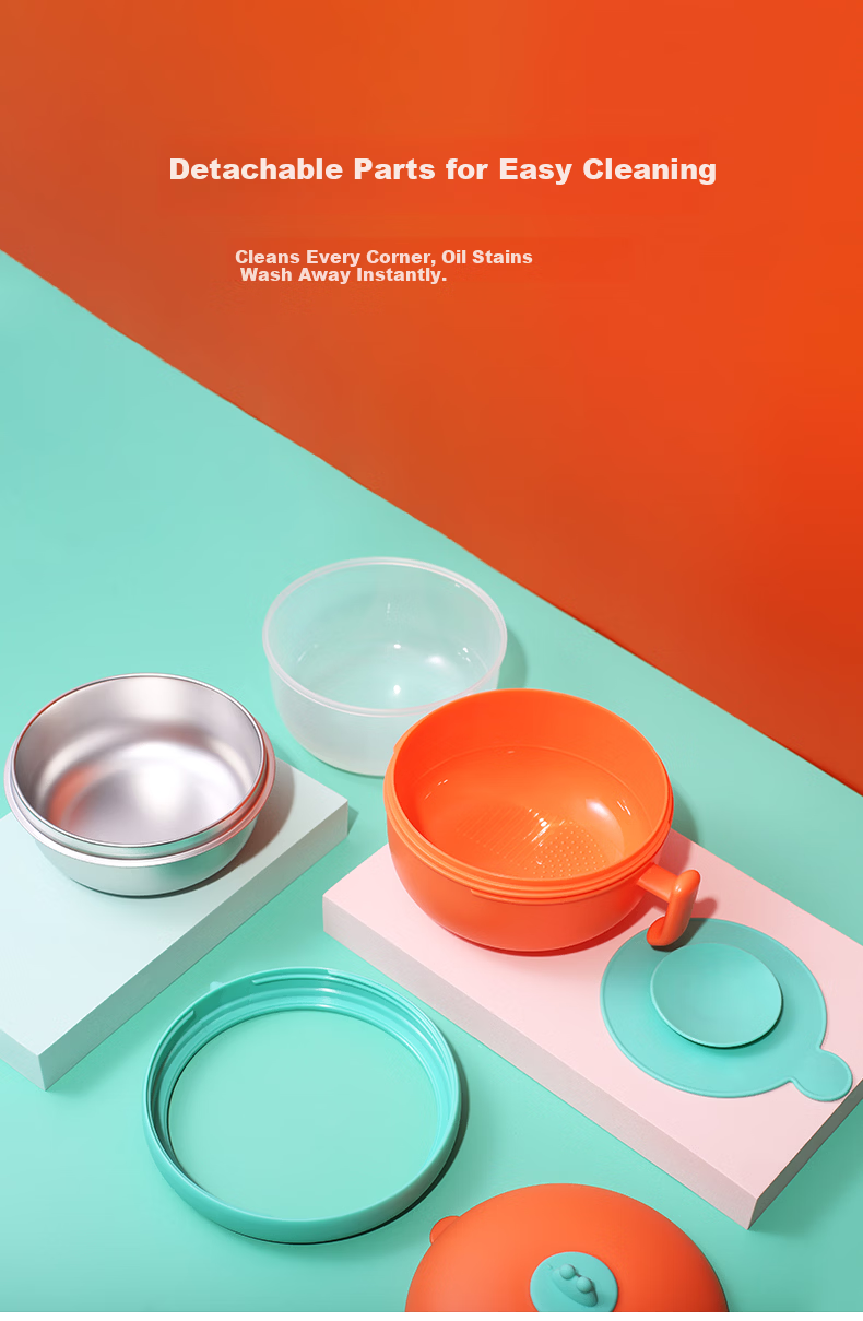 Dora Bela Water-Free Insulated Bowl Baby Feeding Bowl Stainless Steel Temperature-Controlled Bowl Anti-Drop Toddler Kindergarten Tableware 2011 14