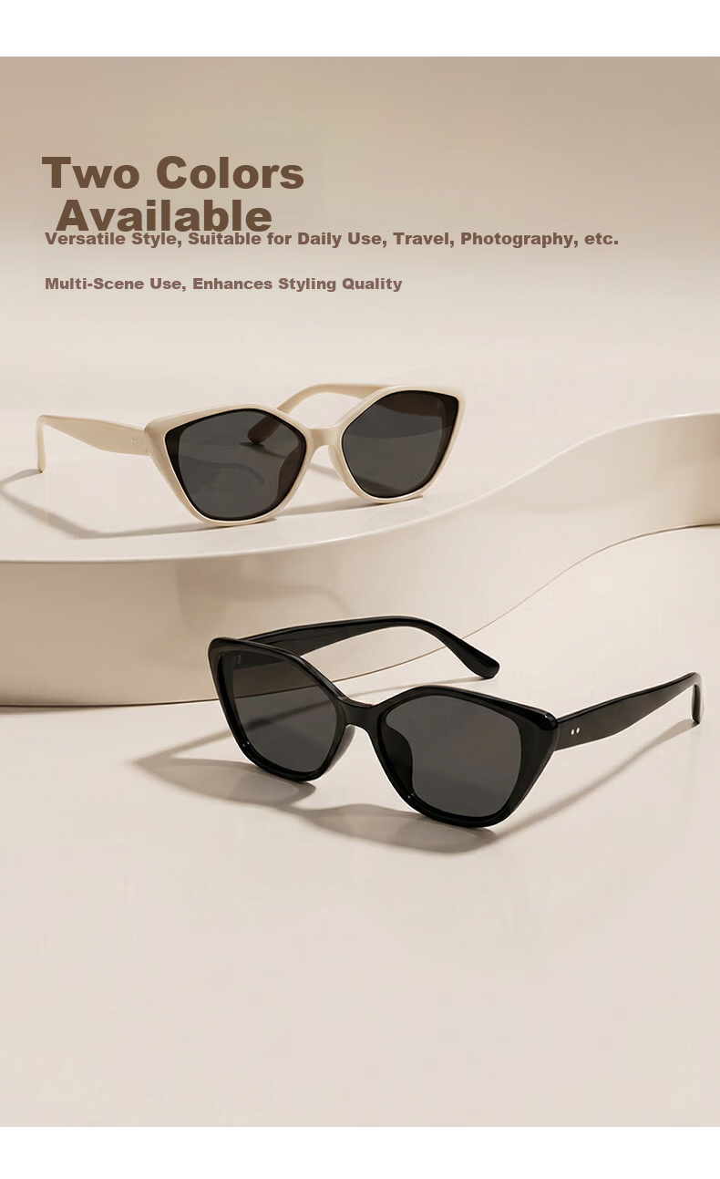 CACUSS Women's Fashion Outdoor UV Protection Polarized Cat Eye Sunglasses Black Frame 5