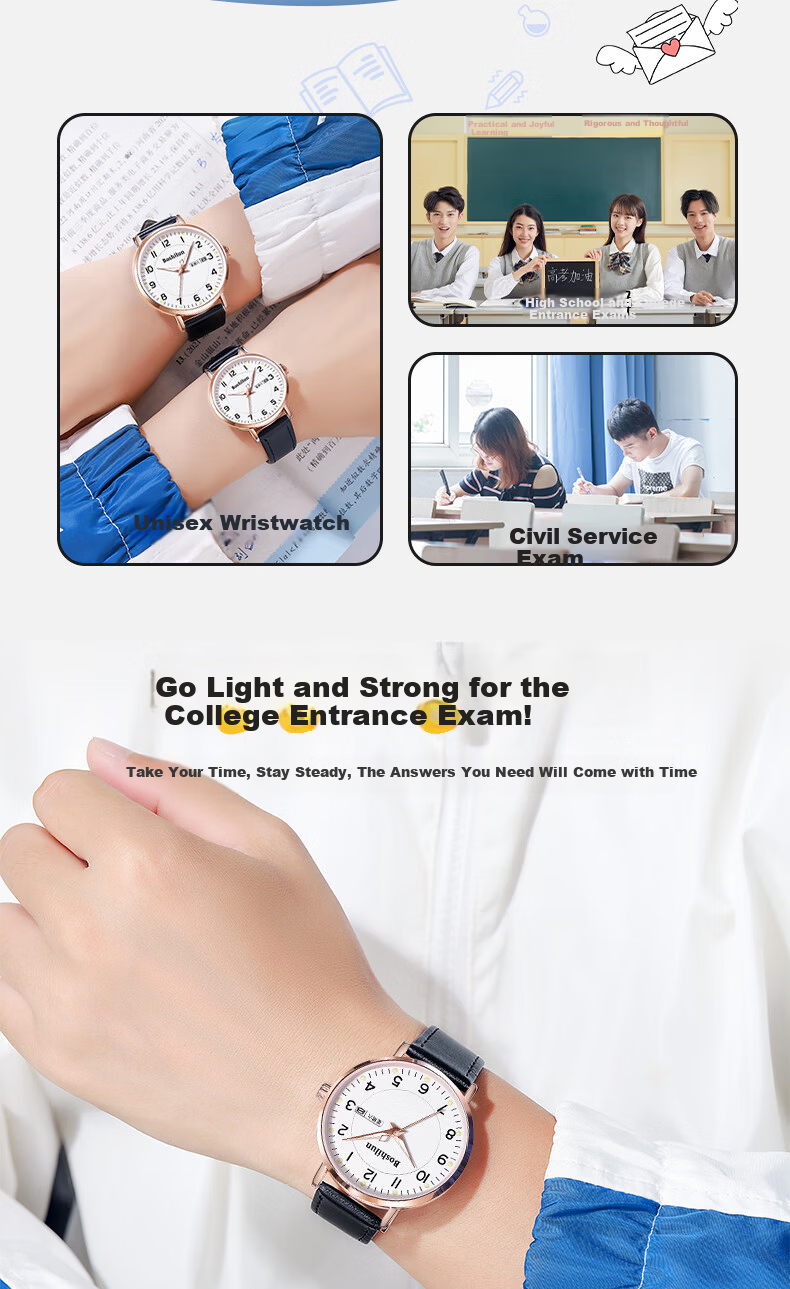 Bausch & Lomb Watch High School Entrance Exam Special Unisex Kids Time-Only Sports Silent Quartz Watch 3