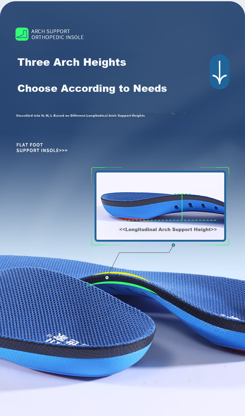 3AnGnI Correction Insoles Flat Foot Sports Support Insoles Bowleg Calf Outward Deviation Shock Absorption Pads M-Shaped Size 42 16