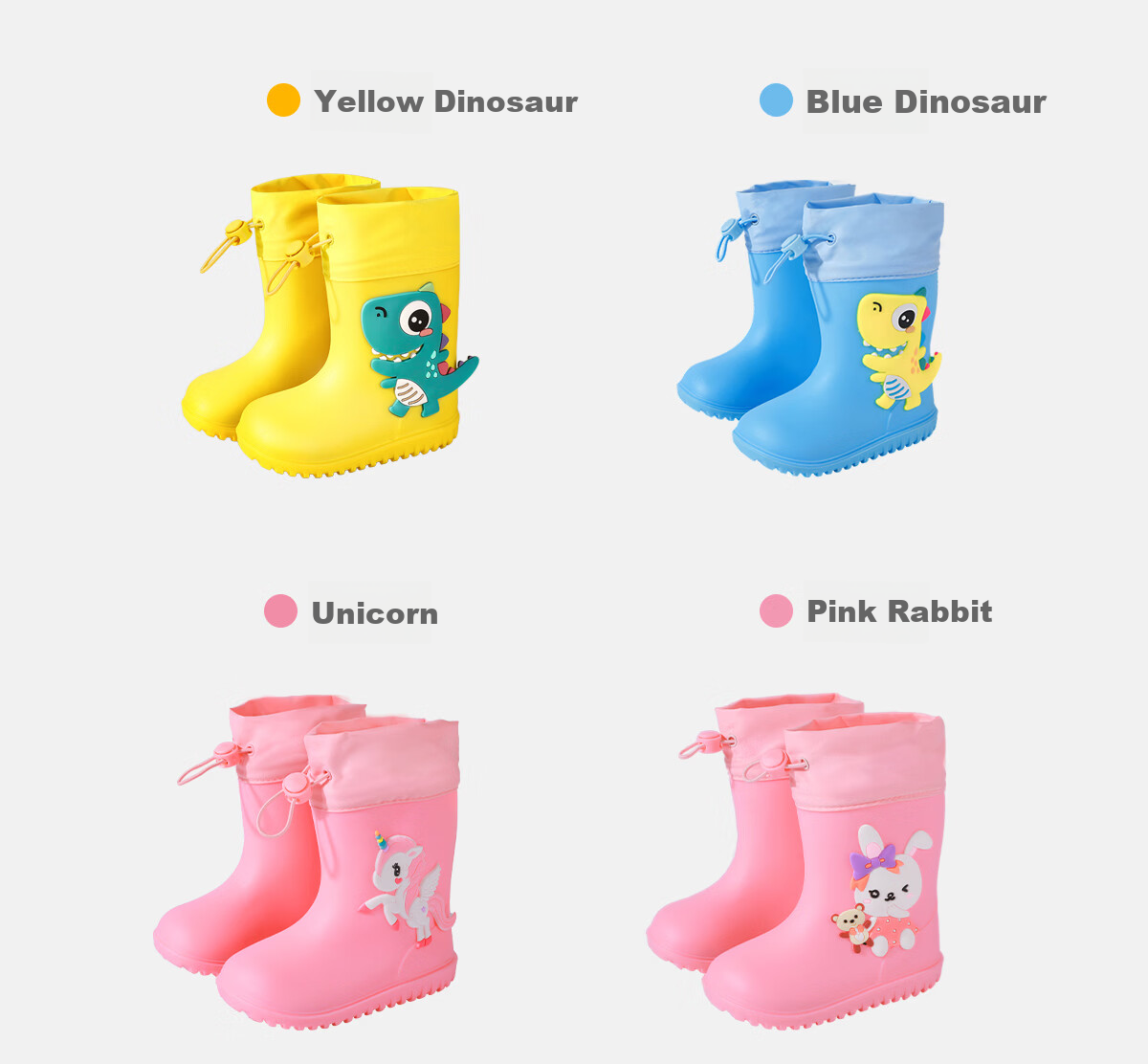 Sweet Baby Kids Waterproof Non-Slip Rain Boots for Toddlers Boys and Girls Durable School Water Shoes 27