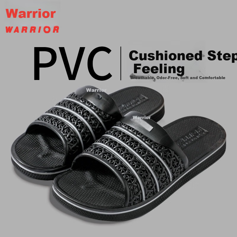 Warrior Unisex Non-Slip Breathable Bathroom Shower Silent Quick-Dry Cool Slippers HL3C531 Black Size 43