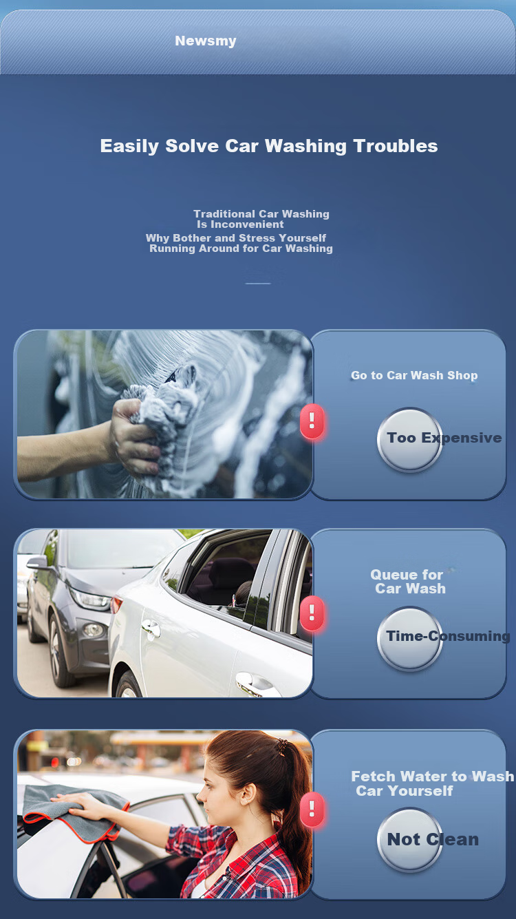 Newman Car Wash Machine High-Pressure Water Gun Home Wireless Lithium Battery Powerful X6 Elite Edition Complete Set 3