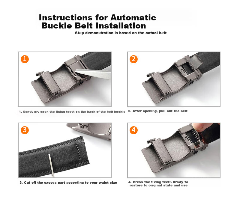 CARTELO "Fortune Turn" Men's Business Casual Genuine Leather Automatic Buckle Belt Gift for Boyfriend Husband Father 8