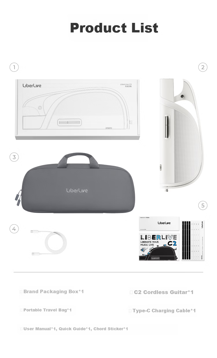 LIBERLIVE C2 Wireless Smart Electronic Guitar for Beginners Automatic Mode Gravity Black 13