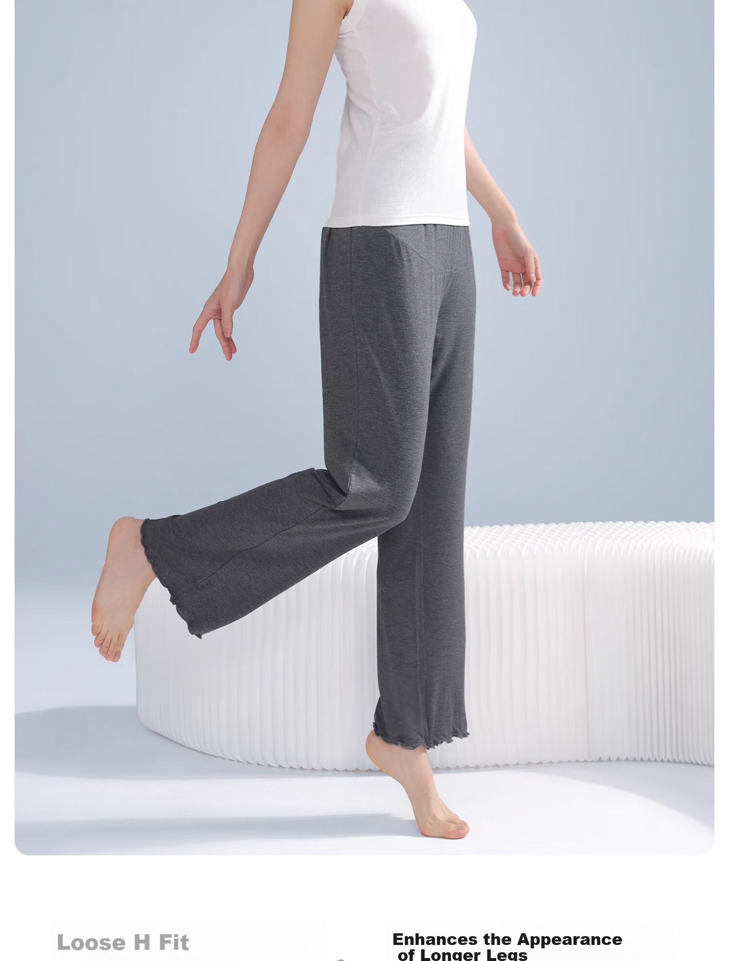 FENYE Maternity Sleep Pants Summer Thin Soft Modal Home Pants Adjustable Pajama Pants Green L 12