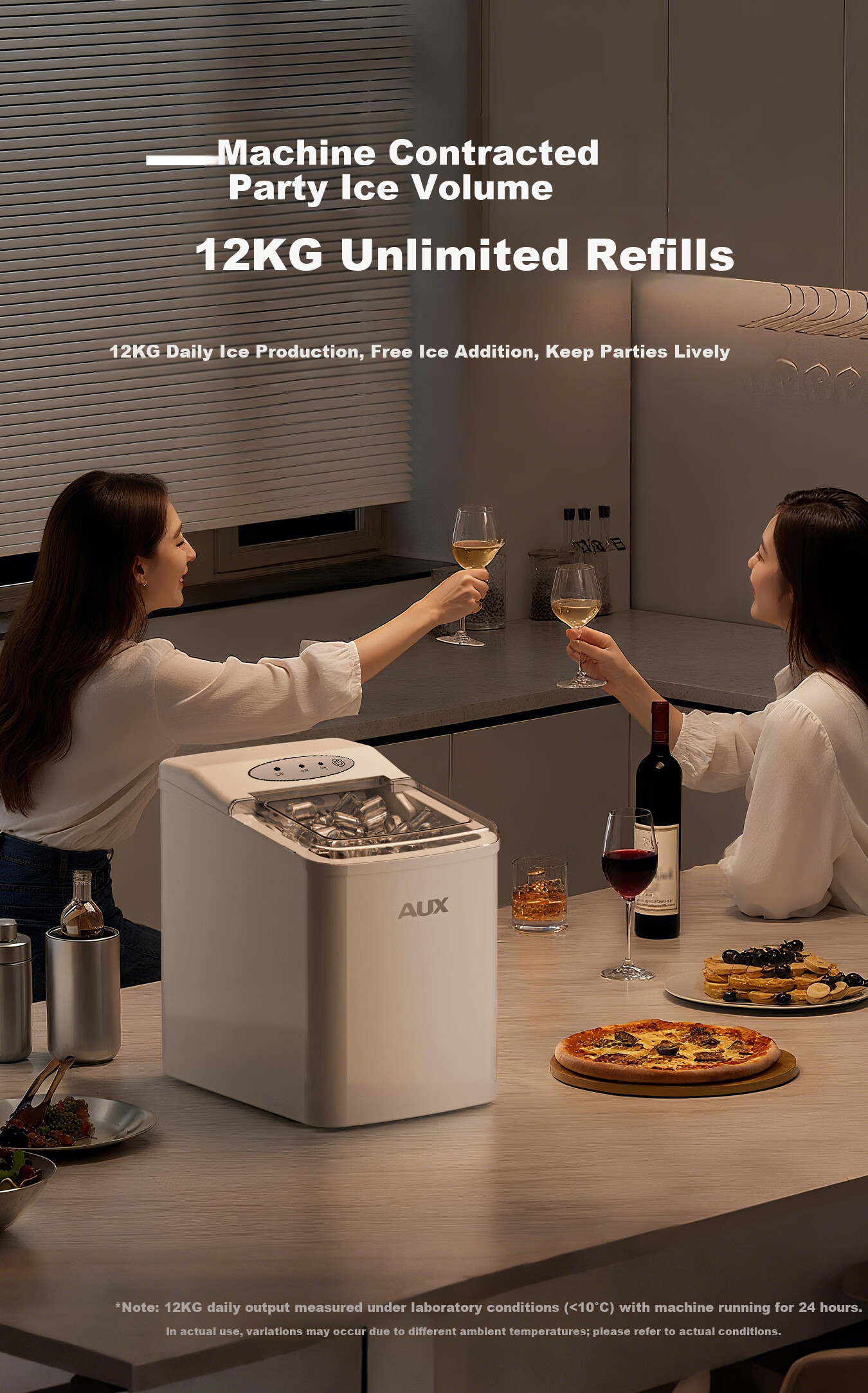 AUX【Price Protection 618】Home Mini Ice Maker Dormitory Bullet Ice Fully Automatic Self-Cleaning Low Power Ice Cube Machine 7