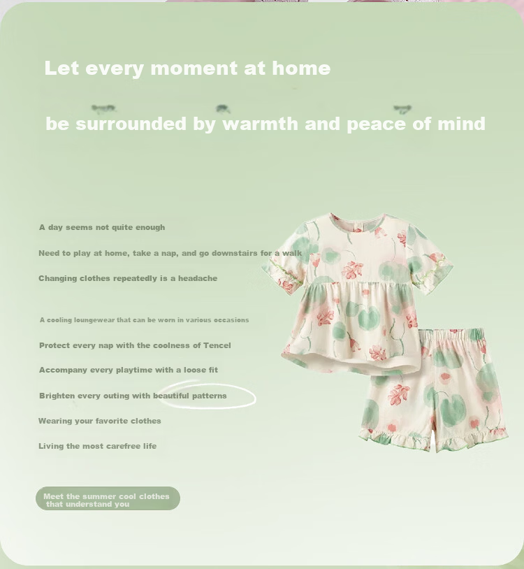 Balabala Baby Summer Pajama Set Air-Conditioned Clothing Anti-Cold Children's Homewear Lightweight Cool Comfortable 4