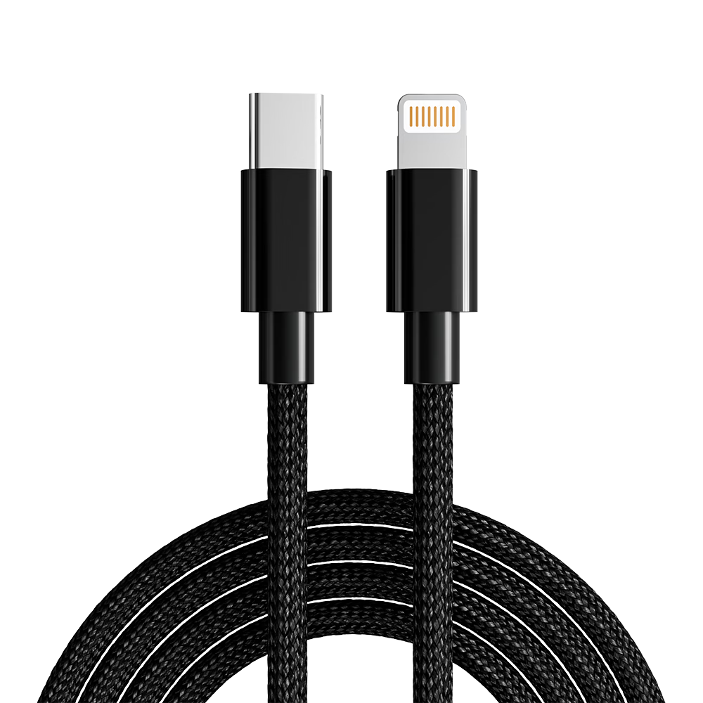 Beimo Apple Data Cable Fast Charging PD30W to Lightning Braided Cable for iPhone 14/13/12/11/XS/8 Mobile Phone Tablet Car Use 1m Black