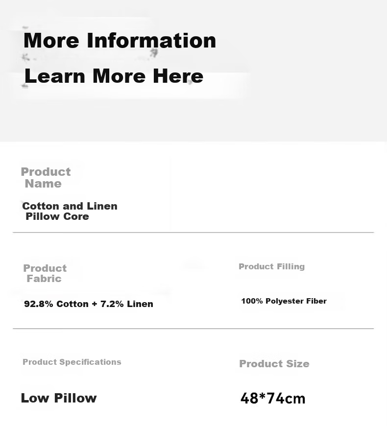 Grace Pure Cotton Shaping Pillow A-Class 7A Antibacterial Hotel Home Use Pillow Core Low Pillow Single 45*70cm 7