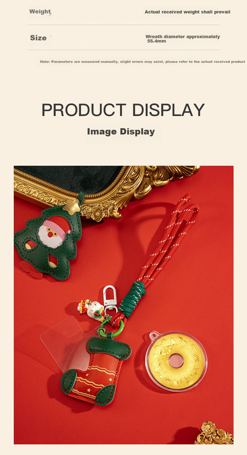 Shuibei Jewelry Christmas Wreath Phone Pendant Gold-Plated New Year Gift Gold-Plated Pendant 4